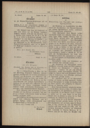 Verordnungs- und Anzeige-Blatt der k.k. General-Direction der österr. Staatsbahnen 18841214 Seite: 12