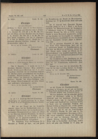 Verordnungs- und Anzeige-Blatt der k.k. General-Direction der österr. Staatsbahnen 18841221 Seite: 3