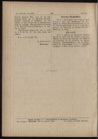 Verordnungs- und Anzeige-Blatt der k.k. General-Direction der österr. Staatsbahnen 18841229 Seite: 4