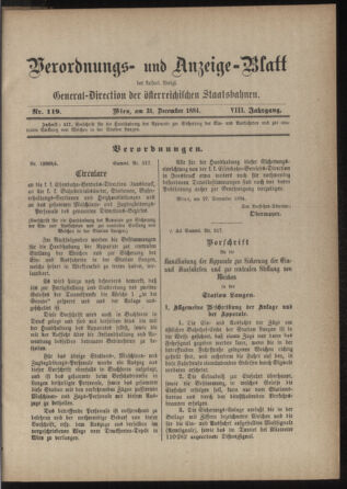 Verordnungs- und Anzeige-Blatt der k.k. General-Direction der österr. Staatsbahnen 18841230 Seite: 17