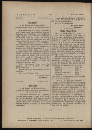 Verordnungs- und Anzeige-Blatt der k.k. General-Direction der österr. Staatsbahnen 18841230 Seite: 2