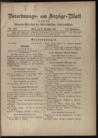 Verordnungs- und Anzeige-Blatt der k.k. General-Direction der österr. Staatsbahnen 18841230 Seite: 3