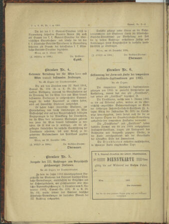 Verordnungs- und Anzeige-Blatt der k.k. General-Direction der österr. Staatsbahnen 18850111 Seite: 6