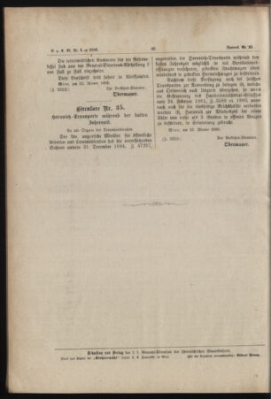 Verordnungs- und Anzeige-Blatt der k.k. General-Direction der österr. Staatsbahnen 18850125 Seite: 6