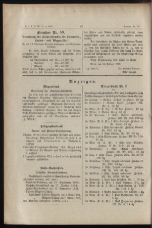 Verordnungs- und Anzeige-Blatt der k.k. General-Direction der österr. Staatsbahnen 18850216 Seite: 6