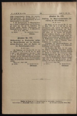 Verordnungs- und Anzeige-Blatt der k.k. General-Direction der österr. Staatsbahnen 18850405 Seite: 14