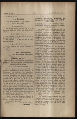 Verordnungs- und Anzeige-Blatt der k.k. General-Direction der österr. Staatsbahnen 18850420 Seite: 11