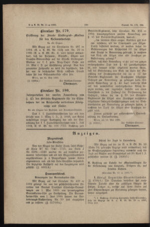 Verordnungs- und Anzeige-Blatt der k.k. General-Direction der österr. Staatsbahnen 18850519 Seite: 2