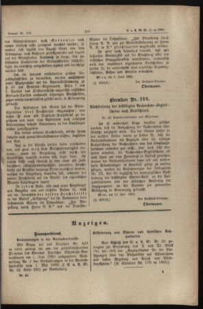 Verordnungs- und Anzeige-Blatt der k.k. General-Direction der österr. Staatsbahnen 18850614 Seite: 9