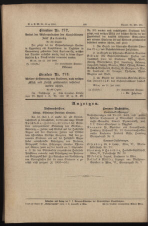 Verordnungs- und Anzeige-Blatt der k.k. General-Direction der österr. Staatsbahnen 18850727 Seite: 4