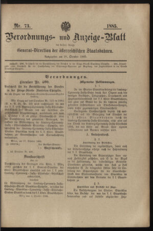 Verordnungs- und Anzeige-Blatt der k.k. General-Direction der österr. Staatsbahnen 18851028 Seite: 11