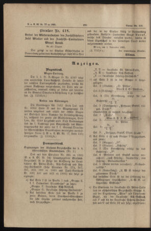 Verordnungs- und Anzeige-Blatt der k.k. General-Direction der österr. Staatsbahnen 18851109 Seite: 4