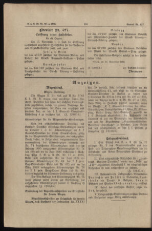 Verordnungs- und Anzeige-Blatt der k.k. General-Direction der österr. Staatsbahnen 18851123 Seite: 4