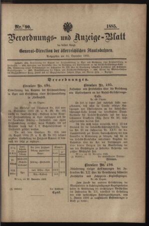 Verordnungs- und Anzeige-Blatt der k.k. General-Direction der österr. Staatsbahnen 18851230 Seite: 7