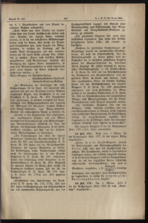 Verordnungs- und Anzeige-Blatt der k.k. General-Direction der österr. Staatsbahnen 18851231 Seite: 21