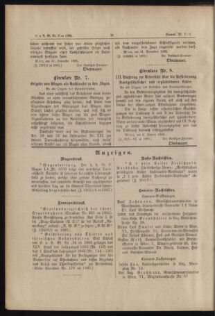 Verordnungs- und Anzeige-Blatt der k.k. General-Direction der österr. Staatsbahnen 18860109 Seite: 2