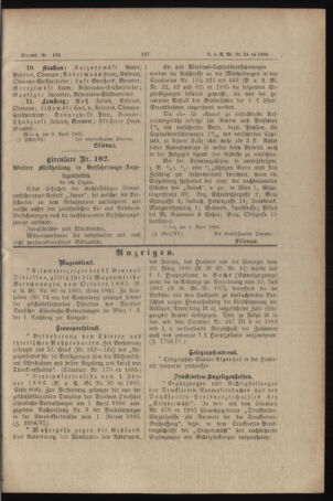 Verordnungs- und Anzeige-Blatt der k.k. General-Direction der österr. Staatsbahnen 18860413 Seite: 3