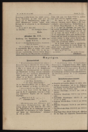 Verordnungs- und Anzeige-Blatt der k.k. General-Direction der österr. Staatsbahnen 18860427 Seite: 2