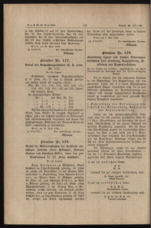 Verordnungs- und Anzeige-Blatt der k.k. General-Direction der österr. Staatsbahnen 18860510 Seite: 6