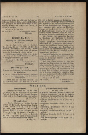 Verordnungs- und Anzeige-Blatt der k.k. General-Direction der österr. Staatsbahnen 18860524 Seite: 3