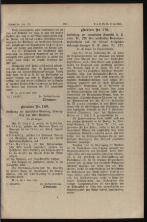 Verordnungs- und Anzeige-Blatt der k.k. General-Direction der österr. Staatsbahnen 18860618 Seite: 11