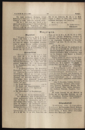 Verordnungs- und Anzeige-Blatt der k.k. General-Direction der österr. Staatsbahnen 18860618 Seite: 12