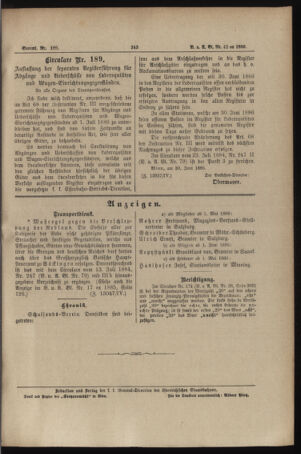 Verordnungs- und Anzeige-Blatt der k.k. General-Direction der österr. Staatsbahnen 18860701 Seite: 17