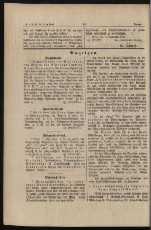 Verordnungs- und Anzeige-Blatt der k.k. General-Direction der österr. Staatsbahnen 18860919 Seite: 2