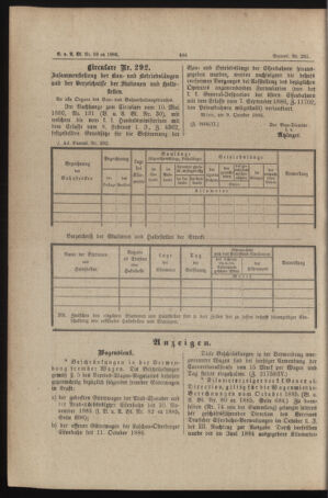 Verordnungs- und Anzeige-Blatt der k.k. General-Direction der österr. Staatsbahnen 18861016 Seite: 10