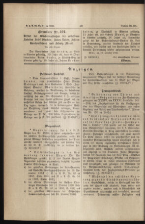 Verordnungs- und Anzeige-Blatt der k.k. General-Direction der österr. Staatsbahnen 18861030 Seite: 4