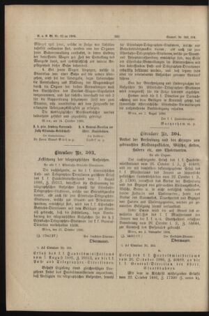 Verordnungs- und Anzeige-Blatt der k.k. General-Direction der österr. Staatsbahnen 18861109 Seite: 2