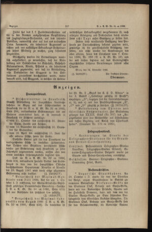 Verordnungs- und Anzeige-Blatt der k.k. General-Direction der österr. Staatsbahnen 18861119 Seite: 13