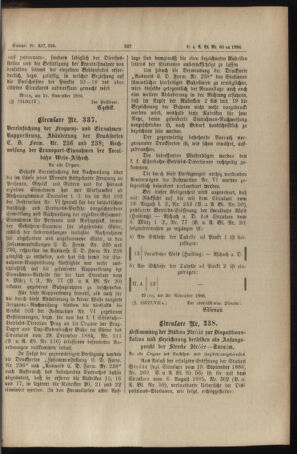 Verordnungs- und Anzeige-Blatt der k.k. General-Direction der österr. Staatsbahnen 18861204 Seite: 3