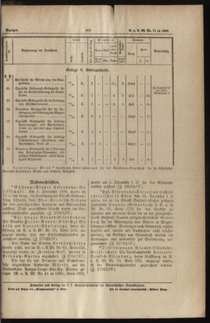 Verordnungs- und Anzeige-Blatt der k.k. General-Direction der österr. Staatsbahnen 18861229 Seite: 9