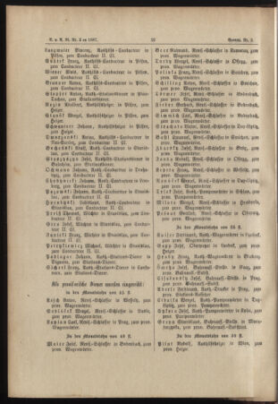 Verordnungs- und Anzeige-Blatt der k.k. General-Direction der österr. Staatsbahnen 18870104 Seite: 22