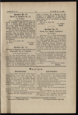 Verordnungs- und Anzeige-Blatt der k.k. General-Direction der österr. Staatsbahnen 18870116 Seite: 5