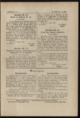 Verordnungs- und Anzeige-Blatt der k.k. General-Direction der österr. Staatsbahnen 18870116 Seite: 7