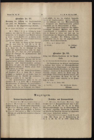 Verordnungs- und Anzeige-Blatt der k.k. General-Direction der österr. Staatsbahnen 18870215 Seite: 11