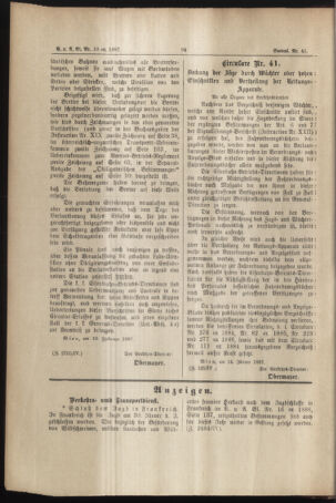 Verordnungs- und Anzeige-Blatt der k.k. General-Direction der österr. Staatsbahnen 18870219 Seite: 6