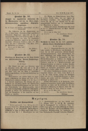 Verordnungs- und Anzeige-Blatt der k.k. General-Direction der österr. Staatsbahnen 18870328 Seite: 9