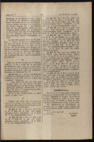 Verordnungs- und Anzeige-Blatt der k.k. General-Direction der österr. Staatsbahnen 18870414 Seite: 11