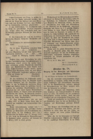 Verordnungs- und Anzeige-Blatt der k.k. General-Direction der österr. Staatsbahnen 18870415 Seite: 3