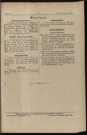 Verordnungs- und Anzeige-Blatt der k.k. General-Direction der österr. Staatsbahnen 18870421 Seite: 5