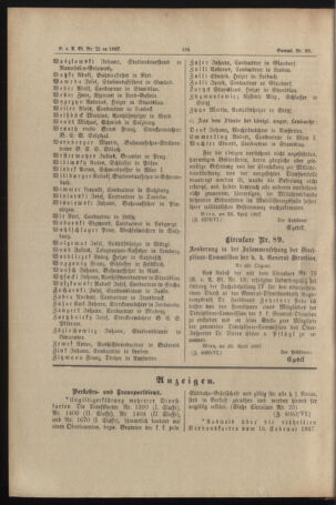 Verordnungs- und Anzeige-Blatt der k.k. General-Direction der österr. Staatsbahnen 18870510 Seite: 16