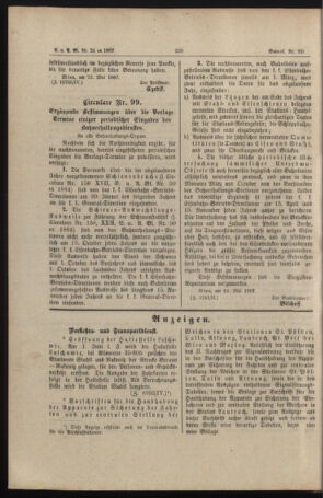 Verordnungs- und Anzeige-Blatt der k.k. General-Direction der österr. Staatsbahnen 18870529 Seite: 8