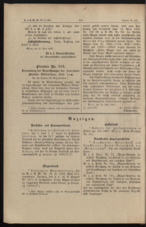 Verordnungs- und Anzeige-Blatt der k.k. General-Direction der österr. Staatsbahnen 18870624 Seite: 10