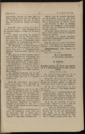 Verordnungs- und Anzeige-Blatt der k.k. General-Direction der österr. Staatsbahnen 18870624 Seite: 5