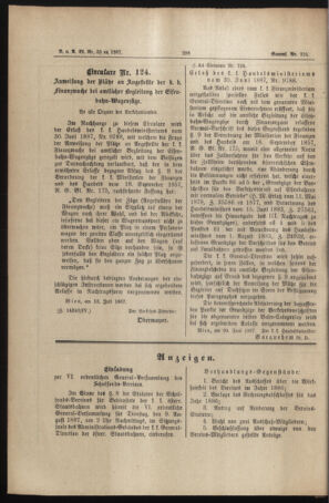 Verordnungs- und Anzeige-Blatt der k.k. General-Direction der österr. Staatsbahnen 18870722 Seite: 10