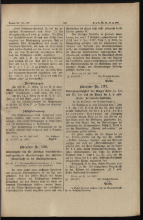 Verordnungs- und Anzeige-Blatt der k.k. General-Direction der österr. Staatsbahnen 18870729 Seite: 11