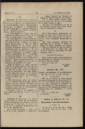 Verordnungs- und Anzeige-Blatt der k.k. General-Direction der österr. Staatsbahnen 18870816 Seite: 7